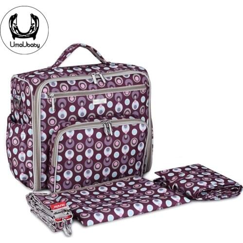 UmaUbaby Nylon Diaper Bag Double Shoulders Maternal Backpack Messenger Multifunctional Mommy Bag Infant Travel Stroller Backpack