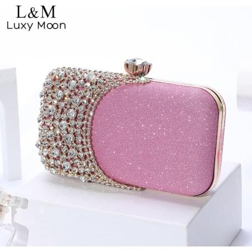 Crystal Diamond Wedding Clutch Bag Women New Fashion Chain Shoulder Crossbody Bags Sequin Female Elegant Party Sac A Main X313H
