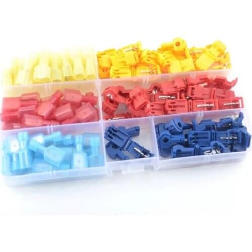 90pcs T-type flexible wire terminal fast connector breakable wire connector lossless connector clamp
