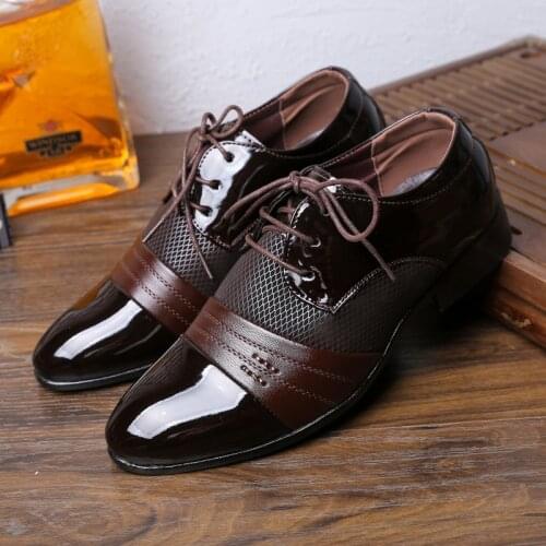 Large Size Mens Fashion Formal Dress Business Leather Shoes Men Oxford Lace-Up Shoes for Men Fashion Dress Footwear Men
