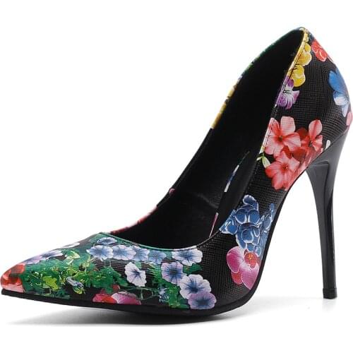 Fashion sexy fine with womens shoes with high age season point code size 32 in 2019-43 shallow single shoes wet