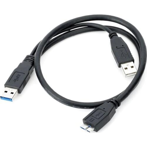 USB 3.0 A Y USB 2.0 male to Micro B Power Data Cable For Mobile Hard Disk Drive Mobile HDD SSD cable adapter 0.5m/1m