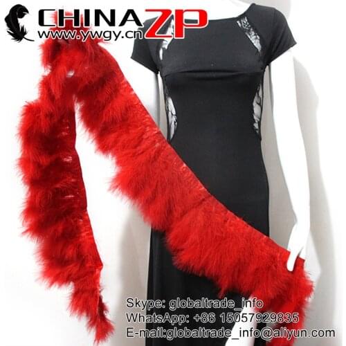Leading Supplier CHINAZP Factory Top Quality Red Dyed Turkey Marabou Plumage Feathers Trim Fringe