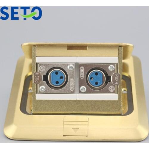 SeTo Pop-up Type Floor Socket Double Audio XLR Female Socket Waterproof Wall Plate Keystone Floor Receptacle
