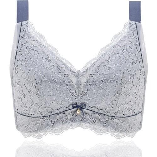 Womens Full Cup Support wire free Lace Bra 34 36 38 40 42 44 46 B C D E F G H I J