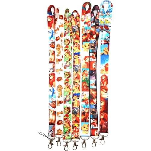 10 pcs cartoon Lion King lanyard Neck Strap Lanyards Card Holders Bank Neck Strap Card Bus ID Holders Rope Key