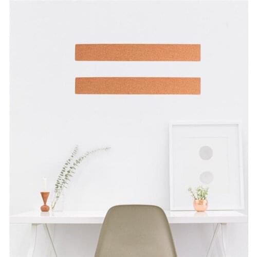 4pcs Cork Bulletin Bar Strip Natural Frameless Cork Board Strips with Pushpins