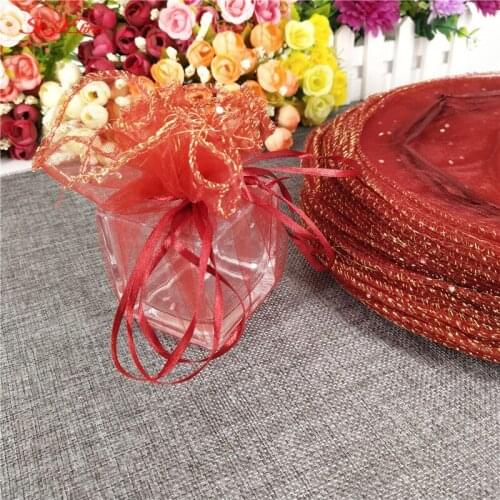 50pcs Round Transparent tulle Bag beam pocket sequins net sandbags Wedding Gift packing Bag Wedding Decoration 8zsh836