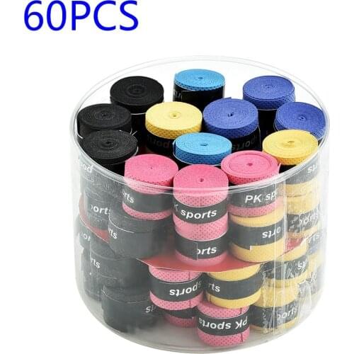 60PCS Coated Anti-slip Breathable Tennis Racket Sweat Bands Tapes Fishing Rods Badminton Racket Over Grip Wrap Tapes