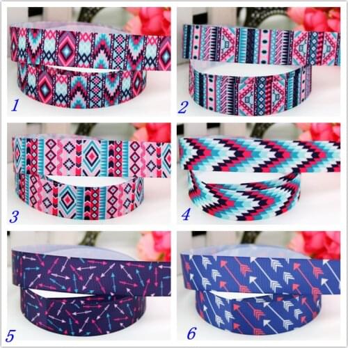 7/8'' Free shipping tribal arrow printed grosgrain ribbon hairbow headwear party decoration diy wholesale 22mm D498