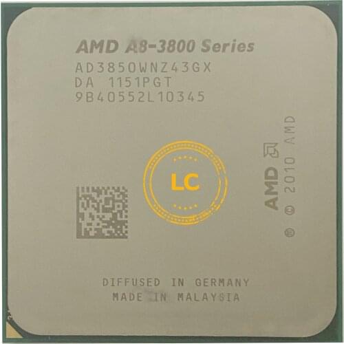 AMD A8-series A8-3850 A8 3850 2.9 GHz Quad-Core CPU Processor AD3850WNZ43GX Socket FM1