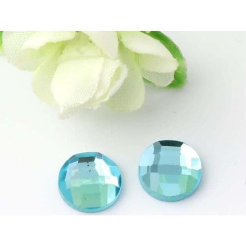 Free shipping!!!Fresh!!!Lake blue round flat back glass crystal rhinestones DIY Wedding dress and headpiece jewelry accessories