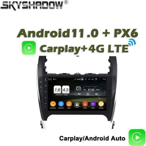 Wireless Carplay PX6 Car DVD Player Android 10 4G+ 64G Wifi Bluetooth 5.0 RADIO GPS For Toyota CAMRY 2012 -2017 USA Middle East