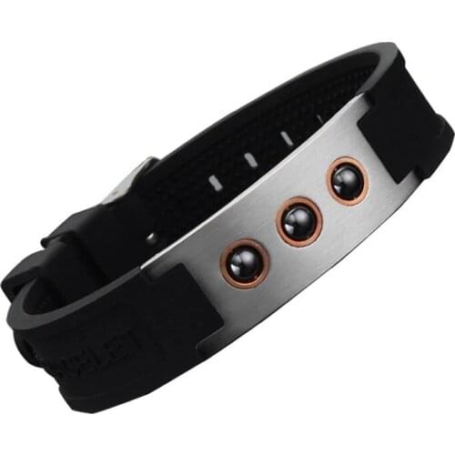 OKtrendy Bracelet Germanium Stainless Steel Magnetic Bracelet Man Energy Health Care Jewelry Silicone Bracelets Wristband