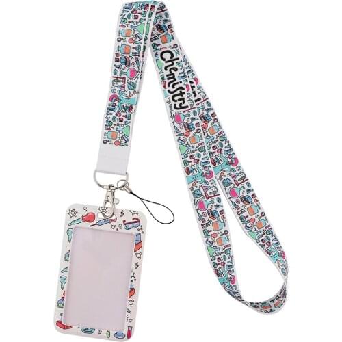 DB693 Chemistry Lanyard ID Badge Holder Bus Pass Case Cover Slip Bank Credit Card Holder Strap Card Holder