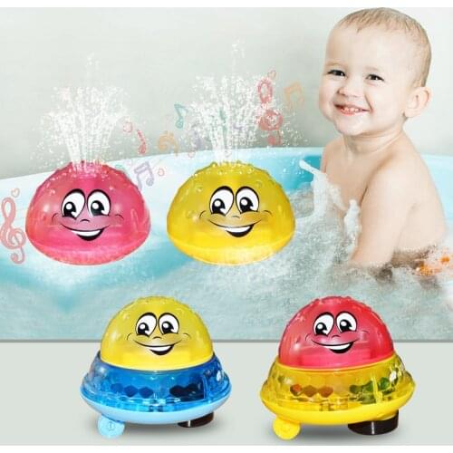 Baby Spray Water Bath Toys Flashing LED Light Rotate with Shower Infant Toddler Musical Ball Squirting Sprinkler Bathroom Toys