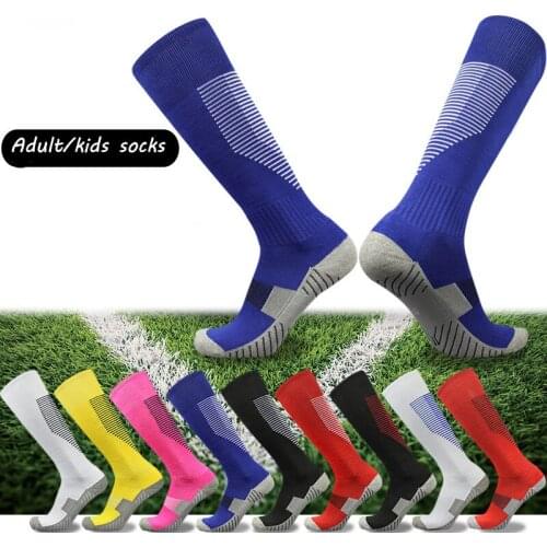 Adult Long Football Socks Men Women Knee High Non-slip Soccer Sports Socks Kids Children Baseball Sports Stockings Athletic Hose