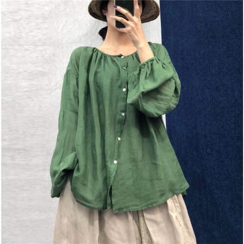 Johnature Women's Striped Shirts