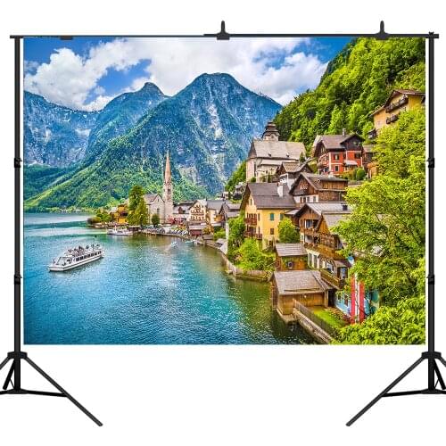 Lyavshi summer theme photography background gulf mountain and castle photo backdrops for studio children backgound