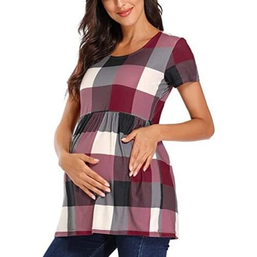 Hot Sale Women Maternity Clothes Short Sleeve Fashion Print Tops Pregnancy Shirt Clothes Summmer Pregnancy Shirt Ropa Premama
