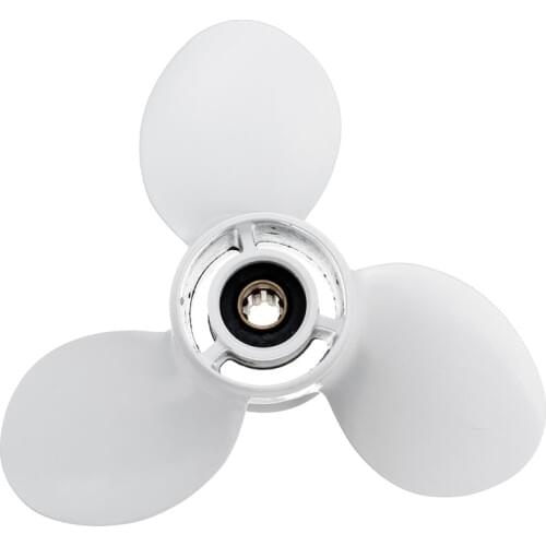 Ship Engine Outboard Propeller 3-Bladed Rotary Paddle 683-45941-00-El 9 1/4 X 12 For Yamaha 9.9-15Hp Aluminum 8 Spline Tooths Di