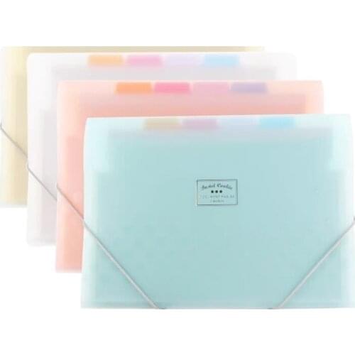 Frosted PP Folder Expanding Wallet 8 Layers Inner Document Organizer File Storage Folder A4 4 Colors Available Fog-like Feeling