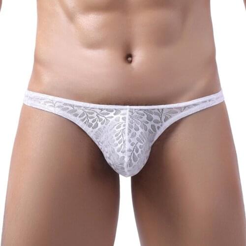 Men Thong G-string Jock Starp Sexy Bugle Pouch Lace Sissy Gay Panties Erotic T-back Thongs Cuecas Slip Homme String Underpants