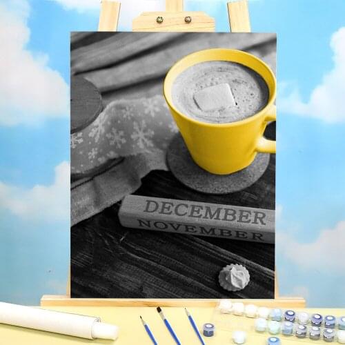 Black And White Landscape Coloring By Numbers Painting Set Acrylic Paints 50*70 Paiting By Numbers Loft Wall Handiwork