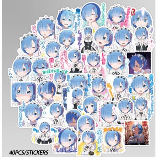 40 Cartoons Life In A Different World From Zero Stickers Cute Mini Mobile Phone Case Computer Personality Waterproof Stickers