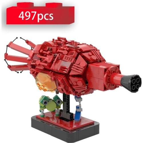 Sci-Fi Comedy Back to Earth Red Alien Ship Model Building Blocks High-Tech Bricks Educational Toys For Children Christmas Gifts