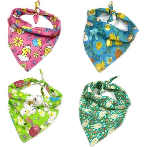 New 30pcs Easter Dog Accessories Pet Dog Cotton Scarf Bandana Washable Bandana for Small Middle Large Dog Grooming Products