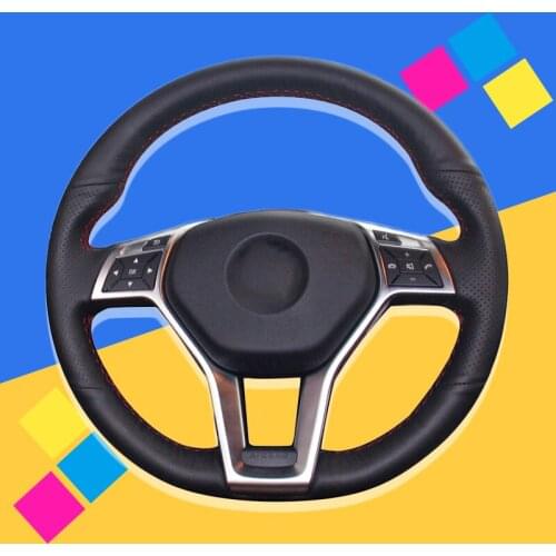 Auto Braid On The Steering Wheel Cover For Mercedes Benz A-Class Sport 2013-2015 CLA-Class 4MATIC 2014 C-Class Sport 2013 Car