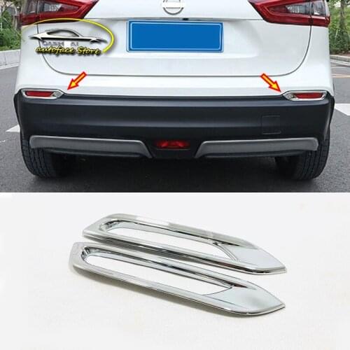 ABS Chrome For Nissan Qashqai J11 2017 2018 Car Accessories Rear Fog Lampshade Frame Cover Trim Car Sticker Styling 2Pcs