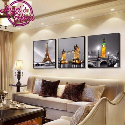 Landscape icons Diamond embroidery 5D tower diamond cross stitch square diamond decorative diy diamond painting christmas gift
