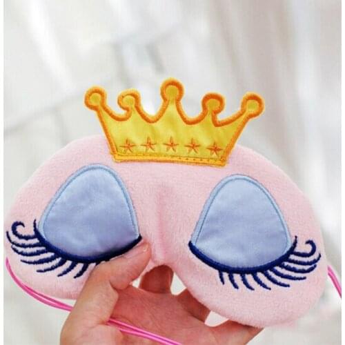 Lovely Pink/Blue Crown Sleeping Mask Crown Eyeshade Eye Cover Travel Cartoon Long Eyelashes Blindfold Gift For Women Girls les