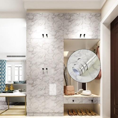 PVC Marble Self adhesive Wallpaper Stickers Kitchen Bathroom Waterproof Marble Sticker Furniture Waterproof Desktop Wall Sticker