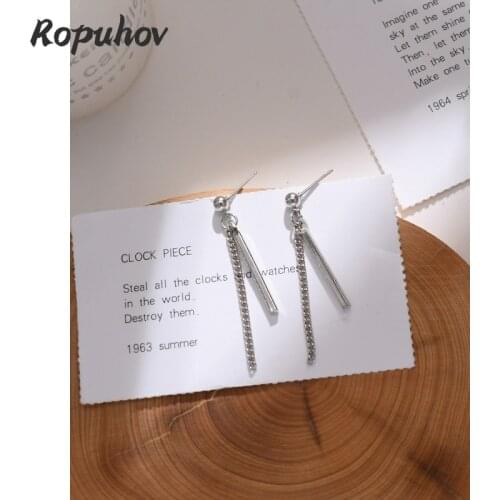Ropuhov 2021 925 Silver New Woman Jewelry Woman Pin Korean Style Hip-Hop Minimalist Flow Harajuku Punk Wind Chops Tidal Earrings