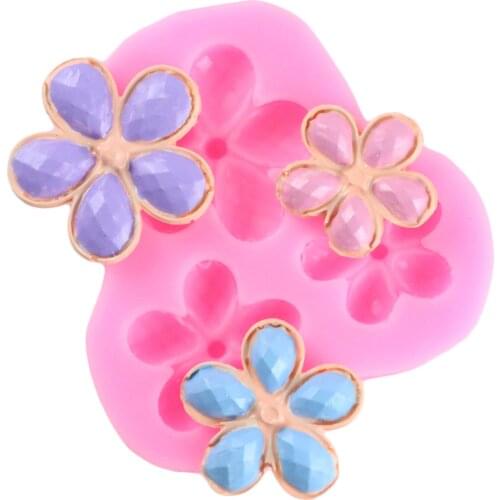 Flower Silicone Mold DIY Wedding Cupcake Topper Fondant Molds Chocolate Cake Decorating Tools Polymer Clay Candy Resin Moulds