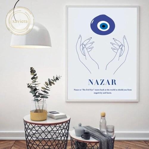 Nordic Abstract Nazar Eye Art Canvas Painting Medieval Retro Posters and Prints Home Decor Bedroom Vintage Pictures On The Wall