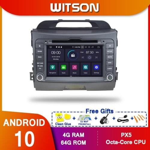 WITSON Android 10.0 Octa core Car Dvd GPS Player FOR KIA SPORTAGE 2010-2012 IPS SCREEN 4GB RAM 64GB ROM CAR GPS NAVIGATION