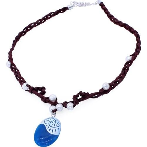 Girl Pearl Jewelry Anime Cartoon Marine Wonders Moanag Princess Cosplay Pendant Shine Necklace Children Holiday Party Decorate