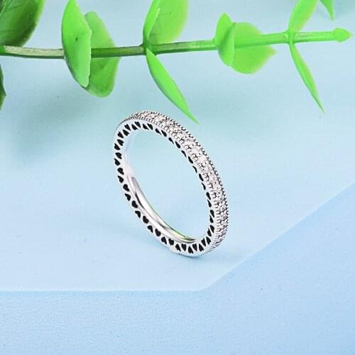 Women Rings Silver 925 Pave Heart Ring Sterling Jewelry Anillos Mujer Anel Feminino R065A