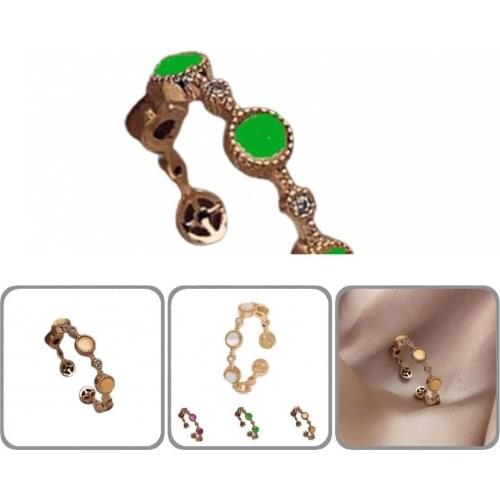 Female Jewelry Beautiful Adjustable Opal Copper Ring Copper Fashion Ring Opal Women Accessories