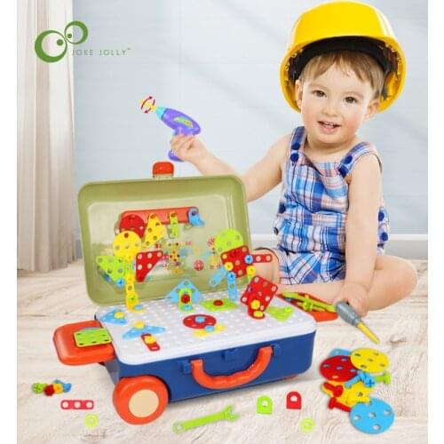 1Set Baby Toy Electric Drill Toys Simulation Tool Toy Assembled Match DIY Model Kit Educational Building Toys Sets Screwing Toys