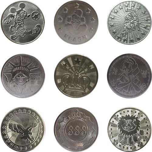 100pcs Arcade Game Coin Token Stainless Steel Coin Tokens Custom Tokens for Arcade MAME JAMMA Amusement Cabinet Vending Machines