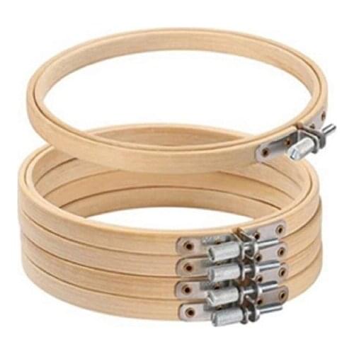 5 Pcs 10cm Embroidery Hoop Bamboo Hoop Cross Stitch Hoop Cross Stitch Machine Round Loop Embroidery Display Smooth no Burr