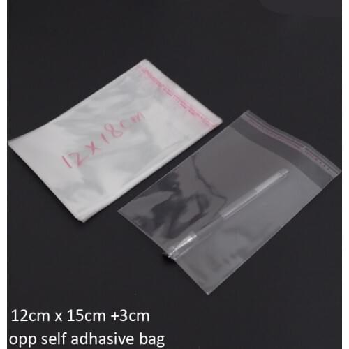 500pcs Clear Resealable Opp/cellophane Bag 12x18cm(15+3) Transparent Opp Self Adhesive Plastic Storage Cosmetic Packing Bags