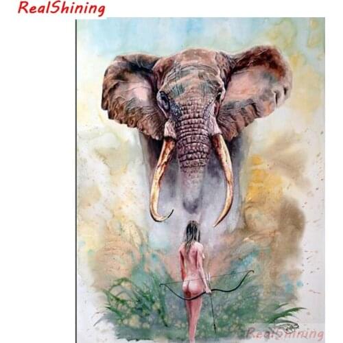 5D Diy Diamond Painting Cross Stitch full Square Diamond Embroidery Elephant picture for room Decor H1676