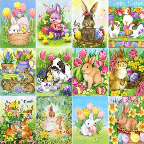 5D DIY Full Square Round Drills Resin Diamond Painting Rabbit Embroidery Rhinestone Picture Mosaic Handmade Cross Stitch Gift
