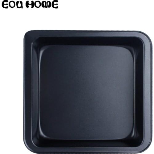 9 Inch Black Deepens Square Carbon Steel Baking Pastry Tools Non-stick Pie Tray Baking Cake Toast Mold Pizza Pan Baking Plate
